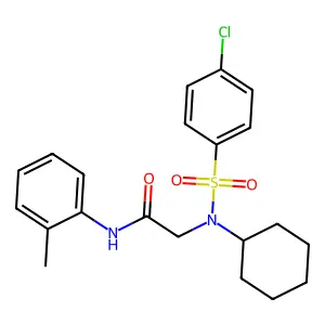 2-[(4-chlorophenyl)sulfonyl-cyclohexylamino]-N-(2-methylphenyl)acetamide structure