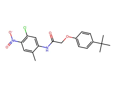2-(4-tert-butylphenoxy)-N-(5-chloro-2-methyl-4-nitrophenyl)acetamide structure