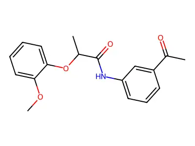 N-(3-acetylphenyl)-2-(2-methoxyphenoxy)propanamide structure