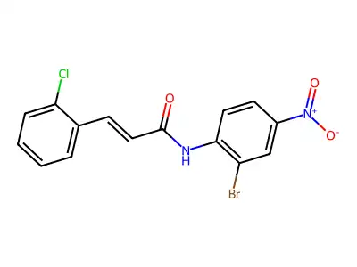 (2E)-N-(2-bromo-4-nitrophenyl)-3-(2-chlorophenyl)prop-2-enamide structure