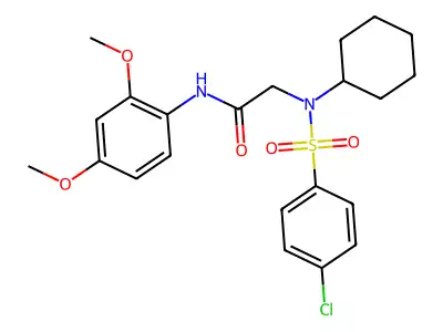 2-[(4-chlorophenyl)sulfonyl-cyclohexylamino]-N-(2,4-dimethoxyphenyl)acetamide structure