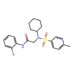 N-(2-bromophenyl)-2-{cyclohexyl[(4-methylphenyl)sulfonyl]amino}acetamide structure