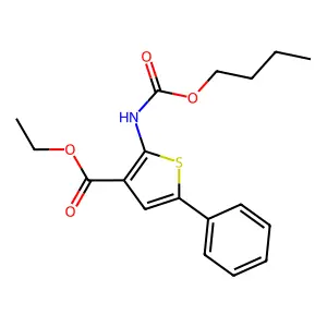 Ethyl 2-(butoxycarbonylamino)-5-phenylthiophene-3-carboxylate structure