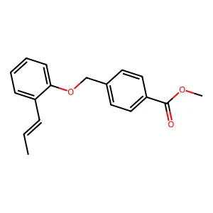 (E)-methyl 4-((2-(prop-1-en-1-yl)phenoxy)methyl)benzoate structure