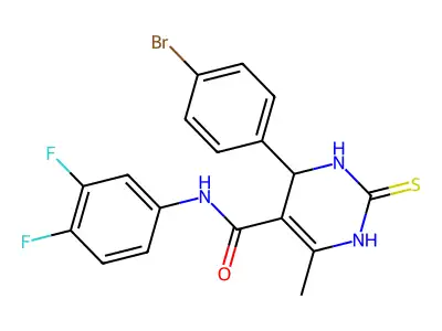 4-(4-bromophenyl)-N-(3,4-difluorophenyl)-6-methyl-2-sulfanylidene-3,4-dihydro-1H-pyrimidine-5-carboxamide structure