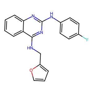 N2-(4-fluorophenyl)-N4-(furan-2-ylmethyl)quinazoline-2,4-diamine structure