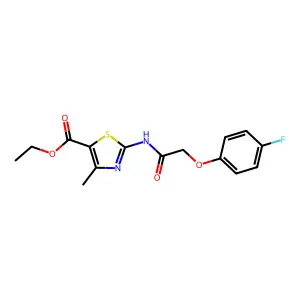 Ethyl 2-{[(4-fluorophenoxy)acetyl]amino}-4-methyl-1,3-thiazole-5-carboxylate structure