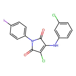 3-chloro-4-((3-chlorophenyl)amino)-1-(4-iodophenyl)-1H-pyrrole-2,5-dione structure