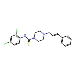 N-(2,4-dichlorophenyl)-4-[(E)-3-phenylprop-2-enyl]piperazine-1-carbothioamide structure