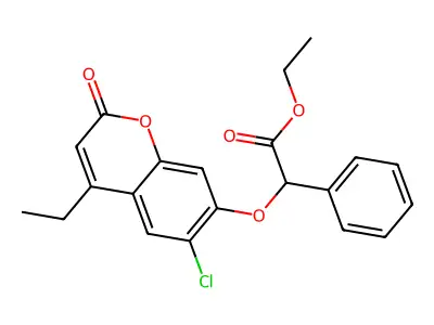 ethyl [(6-chloro-4-ethyl-2-oxo-2H-chromen-7-yl)oxy](phenyl)acetate structure