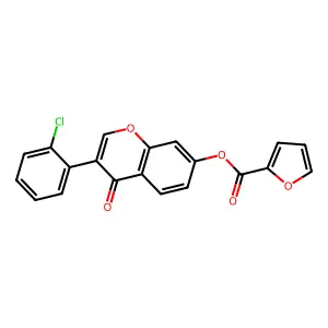 3-(2-chlorophenyl)-4-oxo-4H-chromen-7-yl furan-2-carboxylate structure