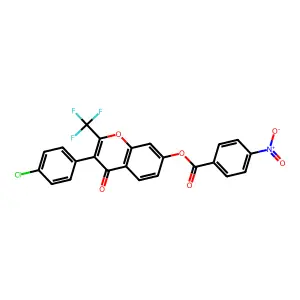 [3-(4-Chlorophenyl)-4-oxo-2-(trifluoromethyl)chromen-7-yl] 4-nitrobenzoate structure