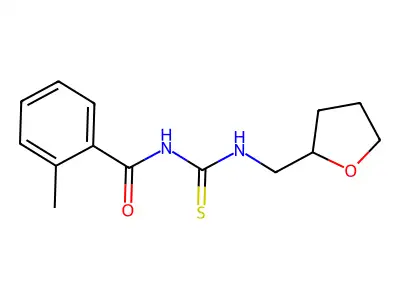 2-methyl-N-{[(tetrahydro-2-furanylmethyl)amino]carbonothioyl}benzamide structure