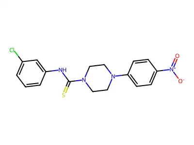 N-(3-chlorophenyl)-4-(4-nitrophenyl)piperazine-1-carbothioamide structure