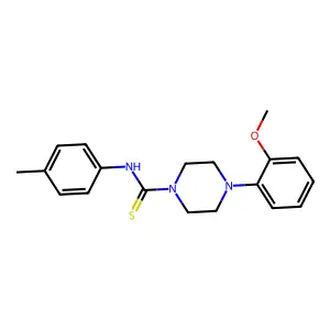 4-(2-methoxyphenyl)-N-(4-methylphenyl)piperazine-1-carbothioamide structure