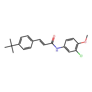 (E)-3-(4-tert-butylphenyl)-N-(3-chloro-4-methoxyphenyl)prop-2-enamide structure