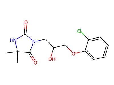 3-[3-(2-Chlorophenoxy)-2-hydroxypropyl]-5,5-dimethylimidazolidine-2,4-dione structure