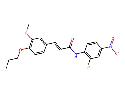 (E)-N-(2-bromo-4-nitrophenyl)-3-(3-methoxy-4-propoxyphenyl)prop-2-enamide structure