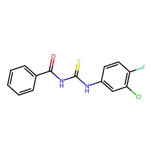 N-[(3-chloro-4-fluorophenyl)carbamothioyl]benzamide structure