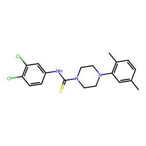 N-(3,4-dichlorophenyl)-4-(2,5-dimethylphenyl)piperazine-1-carbothioamide structure