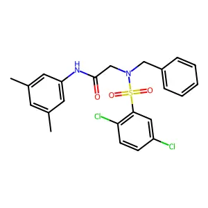 2-[benzyl-(2,5-dichlorophenyl)sulfonylamino]-N-(3,5-dimethylphenyl)acetamide structure