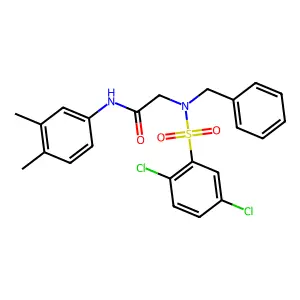 2-[benzyl-(2,5-dichlorophenyl)sulfonylamino]-N-(3,4-dimethylphenyl)acetamide structure