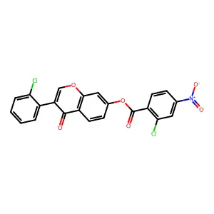 [3-(2-Chlorophenyl)-4-oxochromen-7-yl] 2-chloro-4-nitrobenzoate structure