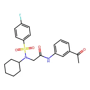 N-(3-acetylphenyl)-2-[cyclohexyl-(4-fluorophenyl)sulfonylamino]acetamide structure
