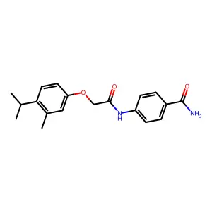 4-{2-[3-Methyl-4-(methylethyl)phenoxy]acetylamino}benzamide structure