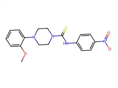 4-(2-methoxyphenyl)-N-(4-nitrophenyl)piperazine-1-carbothioamide structure