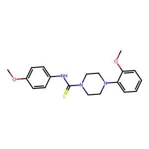 4-(2-methoxyphenyl)-N-(4-methoxyphenyl)piperazine-1-carbothioamide structure