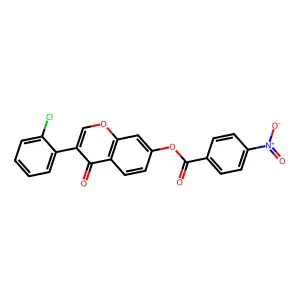 3-(2-chlorophenyl)-4-oxo-4H-chromen-7-yl 4-nitrobenzoate structure