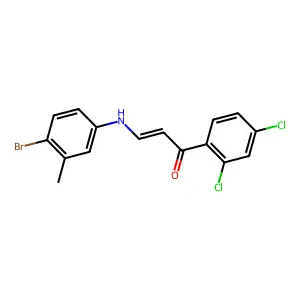(E)-3-(4-bromo-3-methylanilino)-1-(2,4-dichlorophenyl)prop-2-en-1-one structure