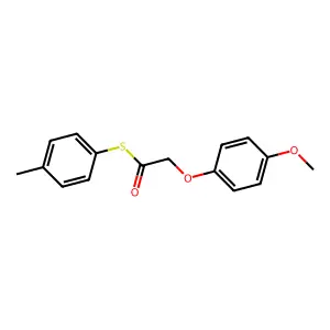 S-(4-methylphenyl) (4-methoxyphenoxy)ethanethioate structure