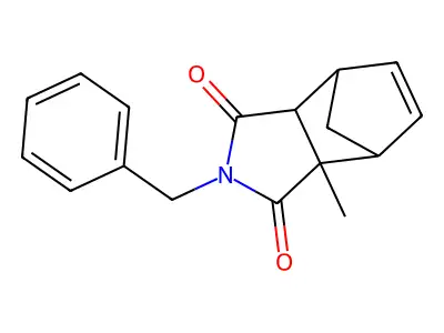 2-benzyl-3a-methyl-3a,4,7,7a-tetrahydro-1H-4,7-methanoisoindole-1,3(2H)-dione structure