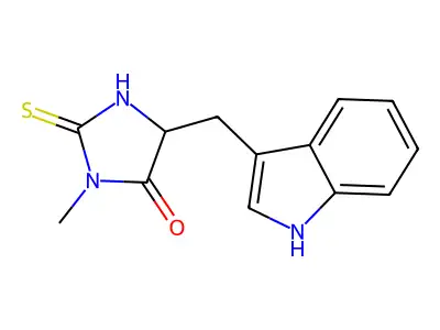5-(1H-Indol-3-ylmethyl)-3-methyl-2,4-imidazolidinedione structure