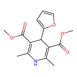 3,5-Dimethyl 4-(2-furanyl)-1,4-dihydro-2,6-dimethyl-3,5-pyridinedicarboxylate structure