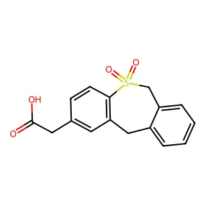 Dibenzo(b,e)thiepin-2-acetic acid, 6,11-dihydro-, 5,5-dioxide structure