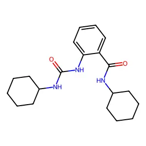 N-cyclohexyl-2-(cyclohexylcarbamoylamino)benzamide structure
