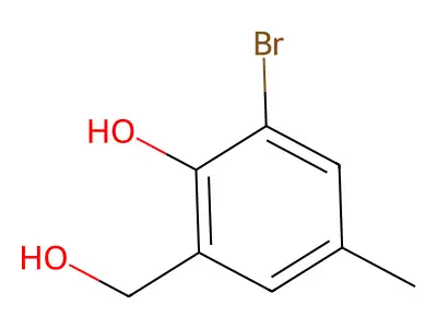 2-Bromo-6-(hydroxymethyl)-4-methylphenol structure