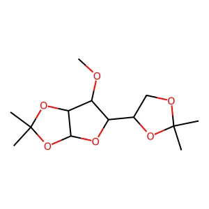 Glucofuranose, 1:2,5:6-di-O-isopropylidene-3-O-methyl-, alpha-D- structure
