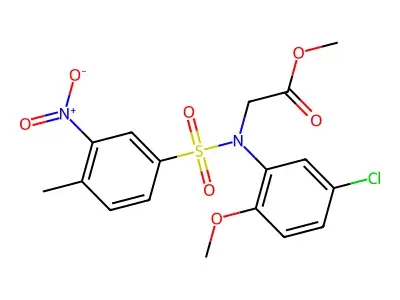 methyl 2-(5-chloro-2-methoxy-N-(4-methyl-3-nitrophenyl)sulfonylanilino)acetate structure
