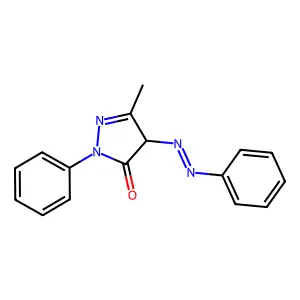 2,4-dihydro-5-methyl-2-phenyl-4-(phenylazo)-3H-pyrazol-3-one structure