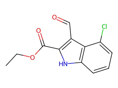 Ethyl 4-chloro-3-formyl-1H-indole-2-carboxylate structure