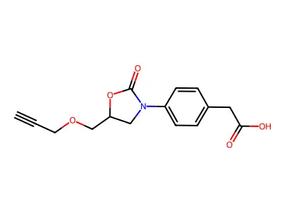 Acetic acid, 4-(2-oxo-5-(2-propynyloxymethyl-3-oxazolidinyl))phenyl- structure