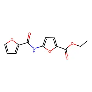 2-Furancarboxylic acid, 5-((2-furanylcarbonyl)amino)-, ethyl ester structure