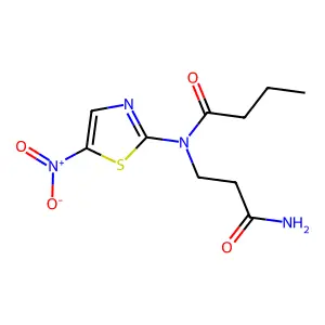 N-(3-amino-3-oxopropyl)-N-(5-nitro-1,3-thiazol-2-yl)butanamide structure
