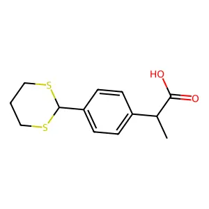 Benzeneacetic acid, 4-(1,3-dithian-2-yl)-alpha-methyl- structure