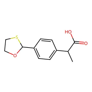 Benzeneacetic acid, 4-(1,3-oxathiolan-2-yl)-alpha-methyl- structure