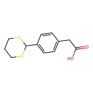 Benzeneacetic acid, 4-(1,3-dithian-2-yl)- structure